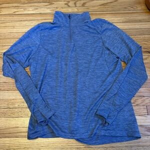 REI Women's Heathered Purple 1/4 Zip Long Sleeve Top